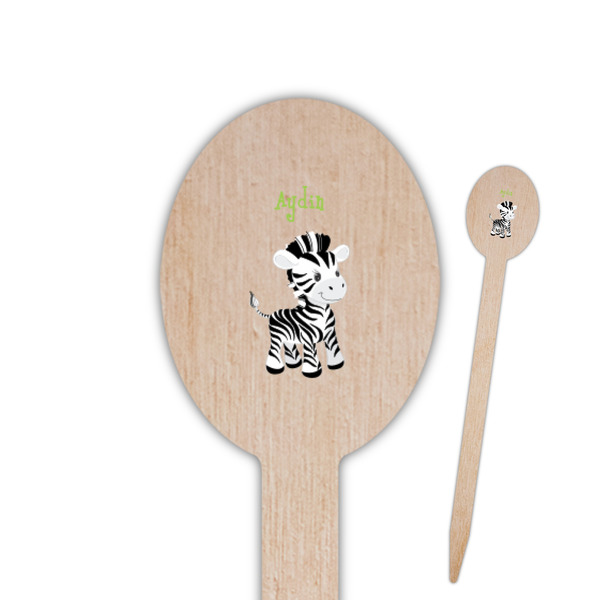 Custom Safari Oval Wooden Food Picks - Double Sided (Personalized)