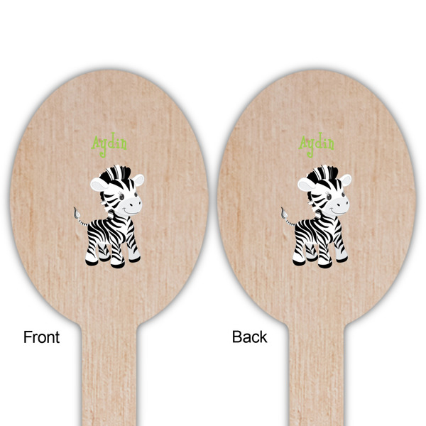 Safari Wooden Food Pick - Oval - Double Sided - Front & Back