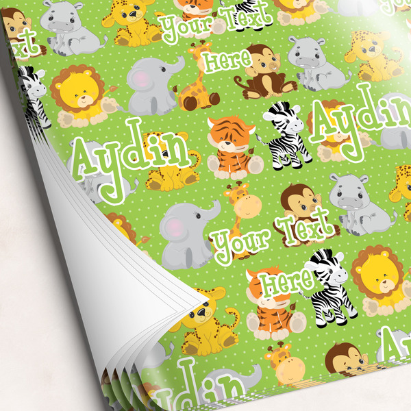 Custom Safari Wrapping Paper Sheets - Single-Sided - 20" x 28" (Personalized)