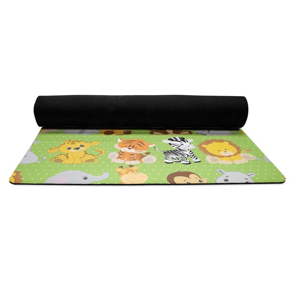 Safari Yoga Mat Rolled up Black Rubber Backing