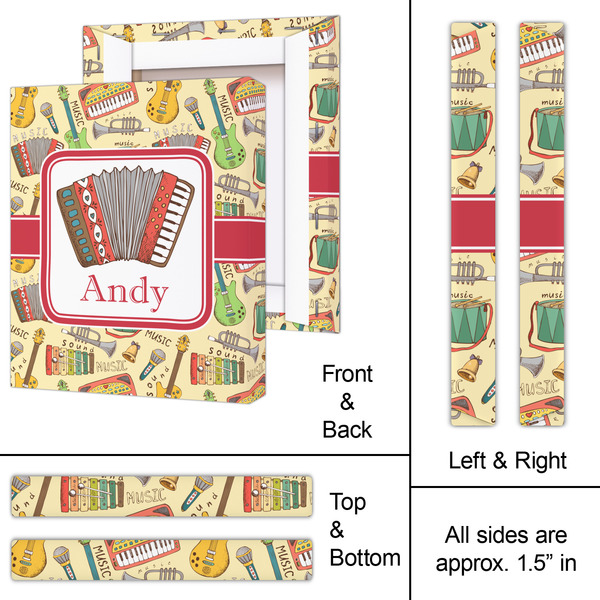 Vintage Musical Instruments 11x14 - Canvas Print - Approval