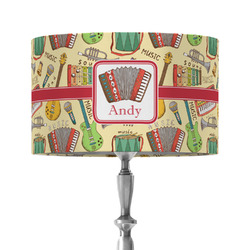 Vintage Musical Instruments 12" Drum Lamp Shade - Fabric (Personalized)