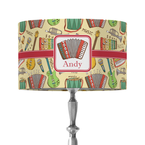Custom Vintage Musical Instruments 12" Drum Lamp Shade - Fabric (Personalized)