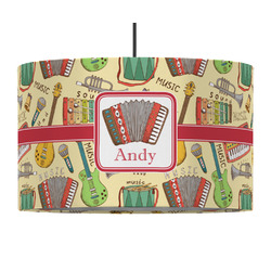 Vintage Musical Instruments 12" Drum Pendant Lamp - Fabric (Personalized)