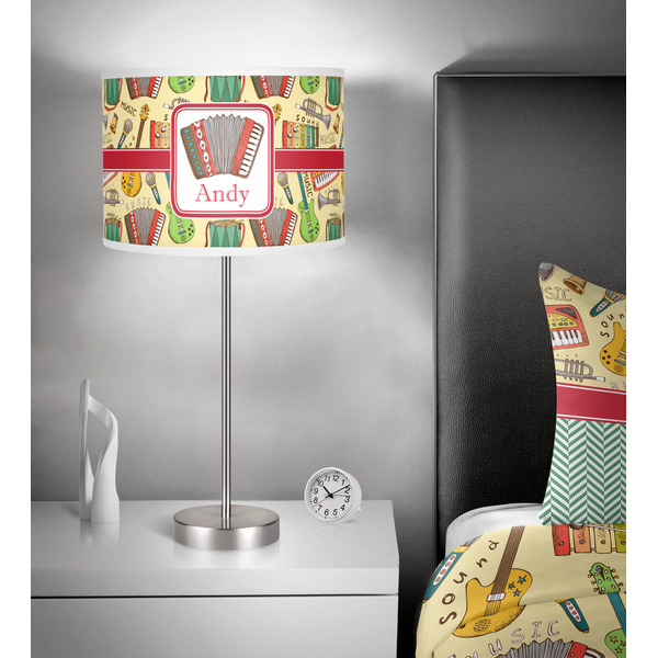 Vintage Musical Instruments 13 inch drum lamp shade - in room