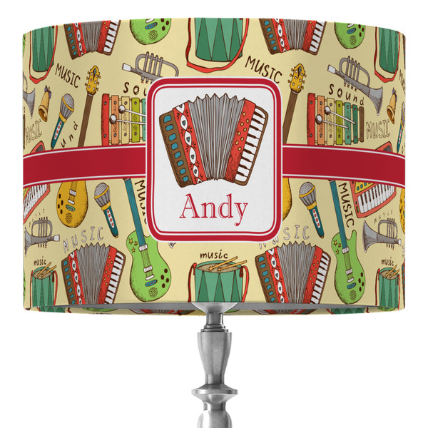Custom Vintage Musical Instruments 16" Drum Lamp Shade - Fabric (Personalized)