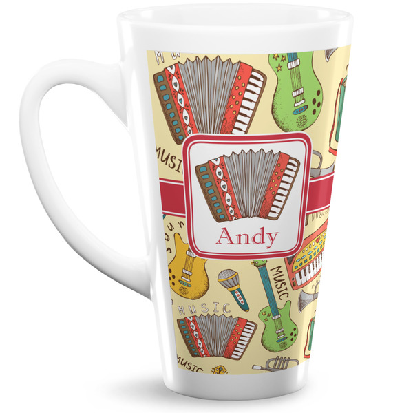 Custom Vintage Musical Instruments 16 Oz Latte Mug (Personalized)