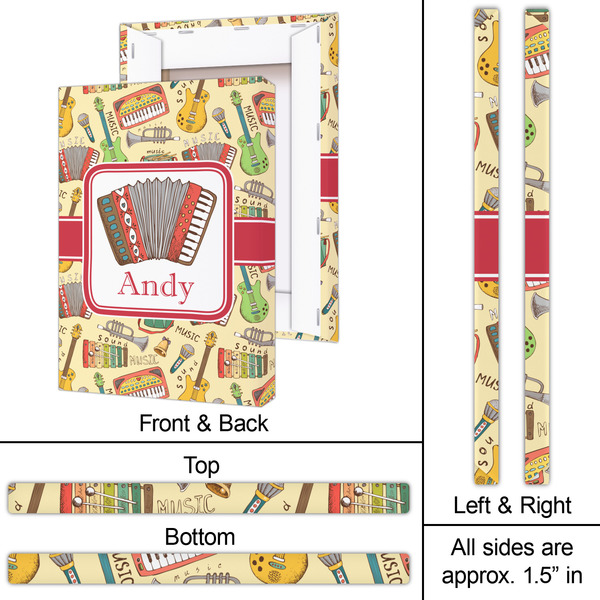 Vintage Musical Instruments 20x30 - Canvas Print - Approval