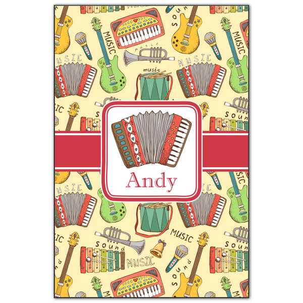 Custom Vintage Musical Instruments Wood Print - 20x30 (Personalized)