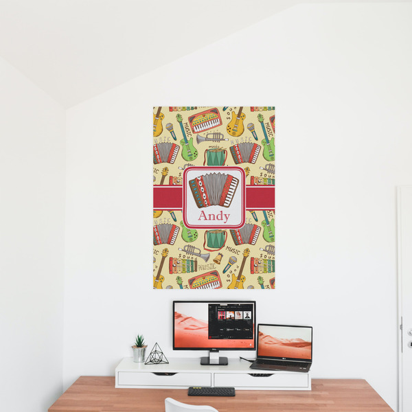 Vintage Musical Instruments 24x36 - Matte Poster - On the Wall
