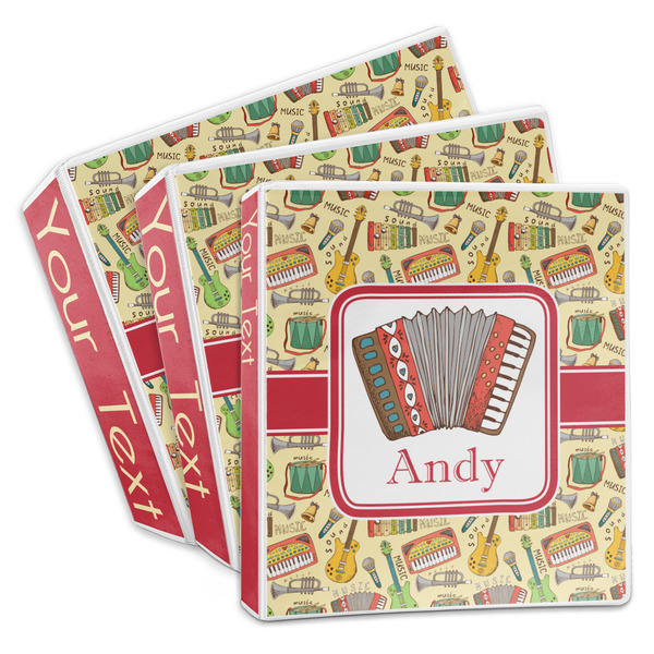Custom Vintage Musical Instruments 3-Ring Binder (Personalized)