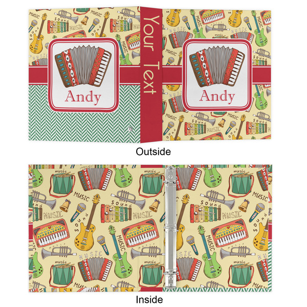 Vintage Musical Instruments 3 Ring Binders - Full Wrap - 1" - APPROVAL