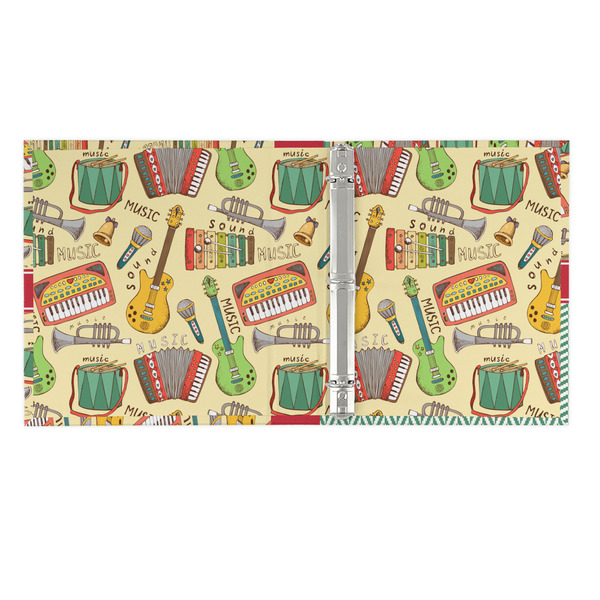 Vintage Musical Instruments 3 Ring Binders - Full Wrap - 1" - OPEN INSIDE