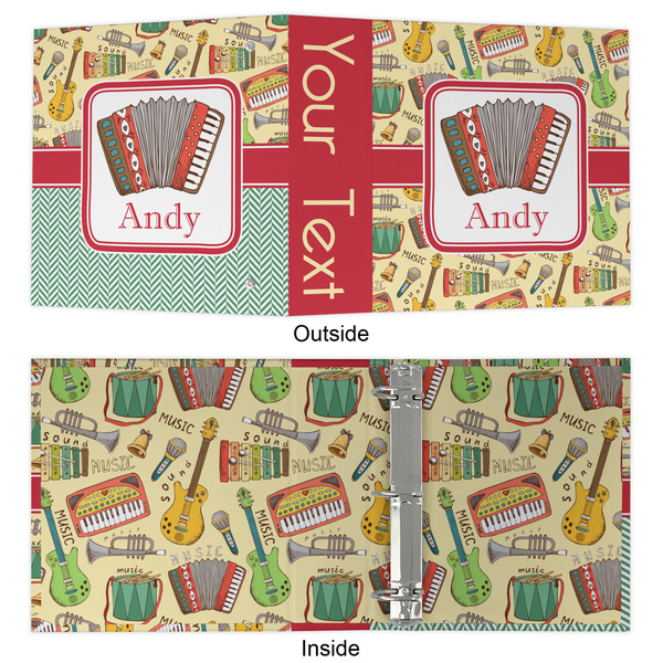 Vintage Musical Instruments 3 Ring Binders - Full Wrap - 2" - APPROVAL