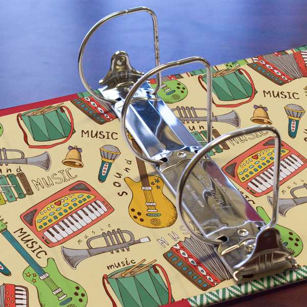 Vintage Musical Instruments 3 Ring Binders - Full Wrap - 3" - DETAIL