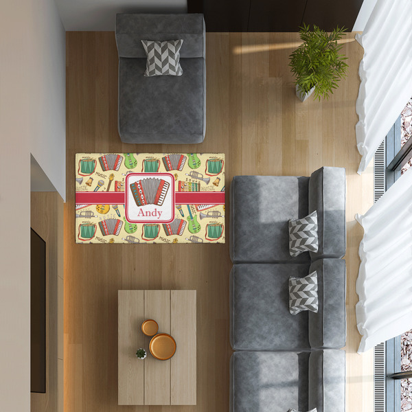 Vintage Musical Instruments 3'x5' Indoor Area Rugs - IN CONTEXT