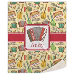 Vintage Musical Instruments Sherpa Throw Blanket (Personalized)