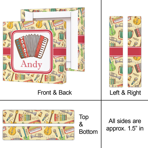 Vintage Musical Instruments 8x8 - Canvas Print - Approval