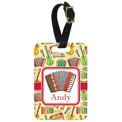 Vintage Musical Instruments Metal Luggage Tag w/ Name or Text