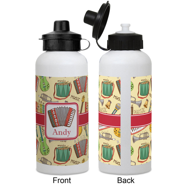 Vintage Musical Instruments Aluminum Water Bottle - White APPROVAL