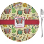 Vintage Musical Instruments 8" Glass Appetizer / Dessert Plates - Single or Set (Personalized)