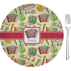 Vintage Musical Instruments Glass Appetizer / Dessert Plate 8" (Personalized)