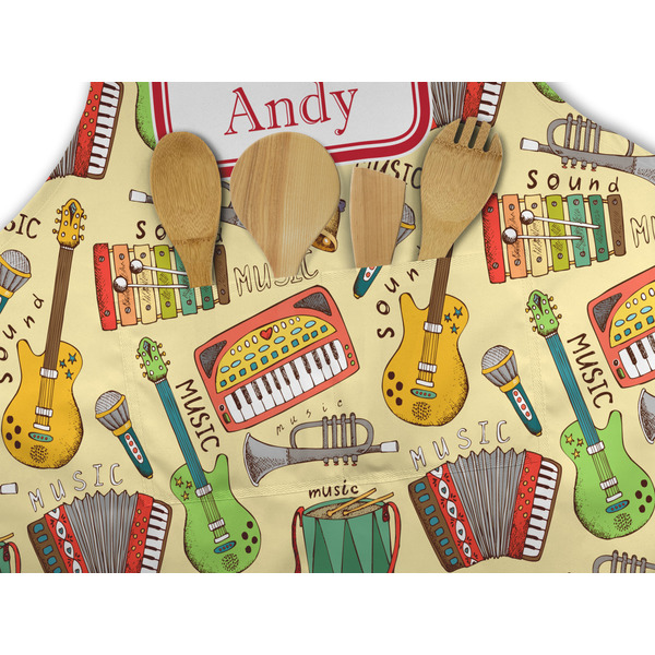 Vintage Musical Instruments Apron - Pocket Detail with Props