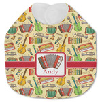 Vintage Musical Instruments Jersey Knit Baby Bib w/ Name or Text