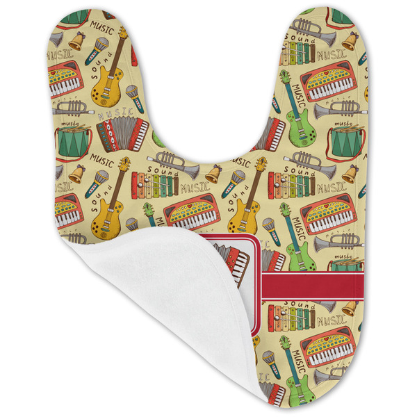 Vintage Musical Instruments Baby Bib - AFT folded