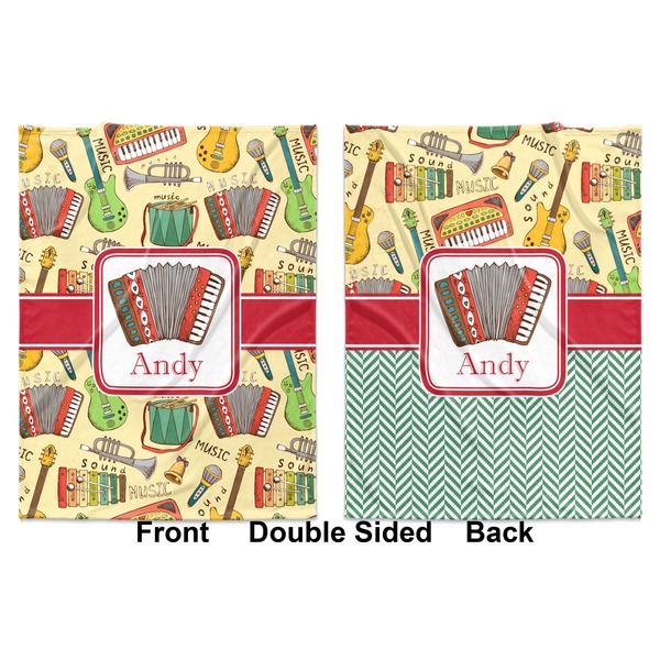 Vintage Musical Instruments Baby Blanket (Double Sided - Printed Front and Back)