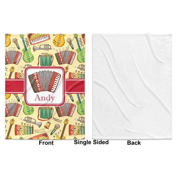 Vintage Musical Instruments Baby Blanket (Single Side - Printed Front, White Back)