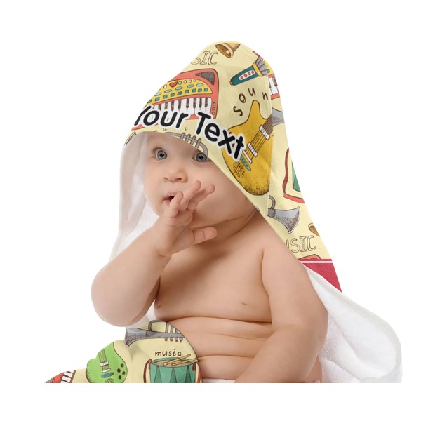 Vintage Musical Instruments Baby Hooded Towel on Child