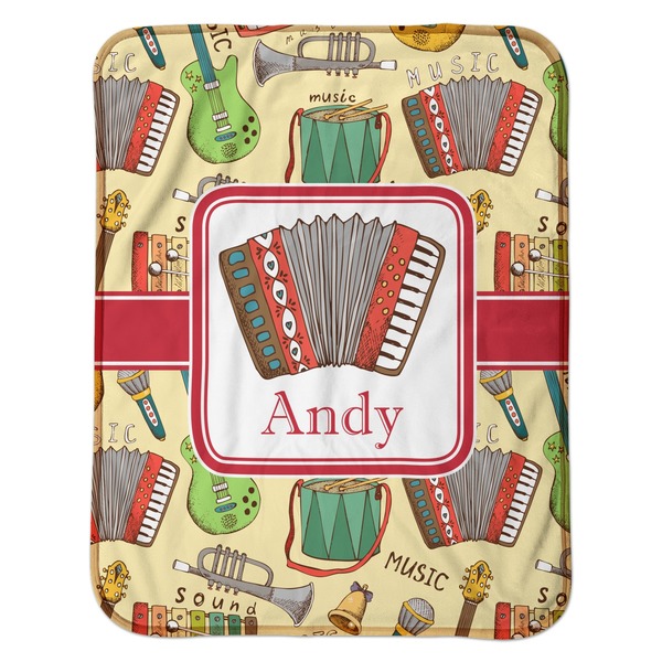 Vintage Musical Instruments Baby Sherpa Blanket - Flat