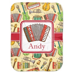 Vintage Musical Instruments Baby Swaddling Blanket (Personalized)