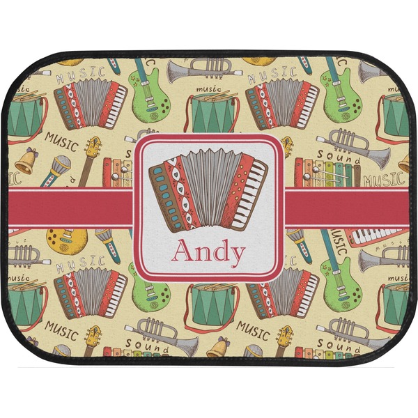 Vintage Musical Instruments Back Seat Car Mat
