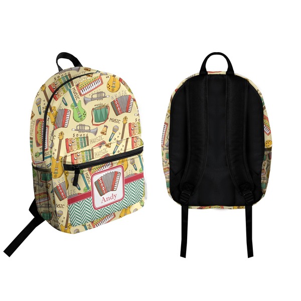 Vintage Musical Instruments Backpack front and back - Apvl