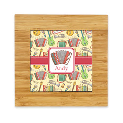 Vintage Musical Instruments Bamboo Trivet with Ceramic Tile Insert (Personalized)