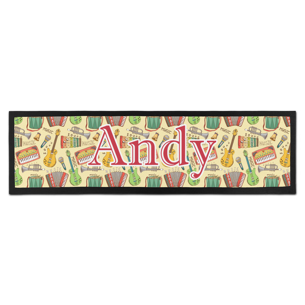 Custom Vintage Musical Instruments Bar Mat - Large (Personalized)