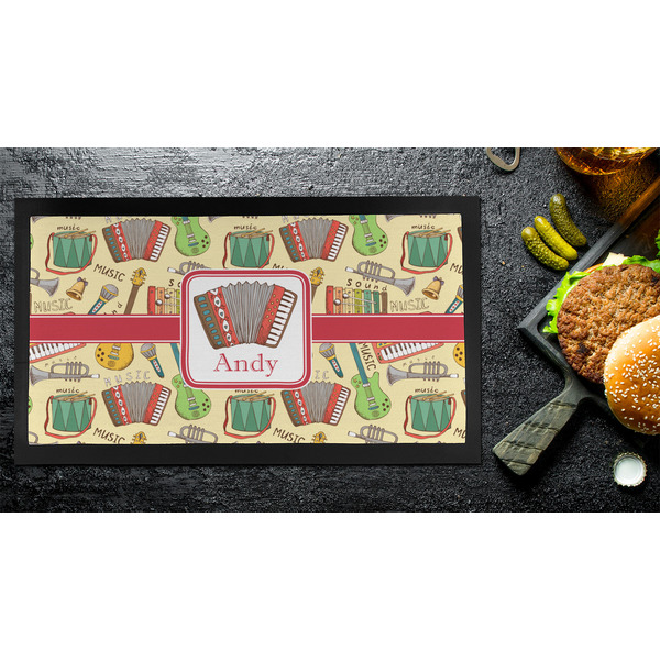 Vintage Musical Instruments Bar Mat - Small - LIFESTYLE