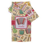 Vintage Musical Instruments Bath Towel Set - 3 Pcs (Personalized)