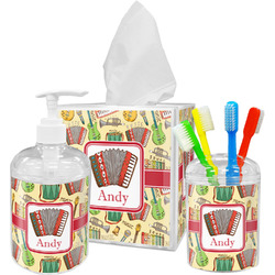 Vintage Musical Instruments Acrylic Bathroom Accessories Set w/ Name or Text