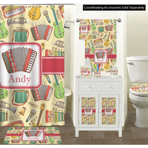 Vintage Musical Instruments Bathroom Scene