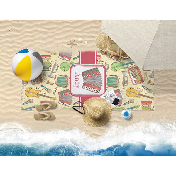 Vintage Musical Instruments Beach Towel Lifestyle