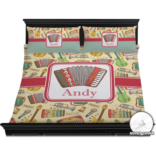 Vintage Musical Instruments Bedding Set (King) - Duvet