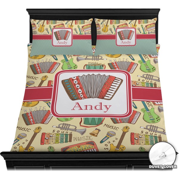 Vintage Musical Instruments Bedding Set (Queen) - Duvet