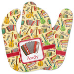 Vintage Musical Instruments Baby Bib w/ Name or Text