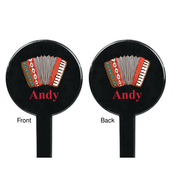 Vintage Musical Instruments Black Plastic 7" Stir Stick - Double Sided - Round - Front & Back
