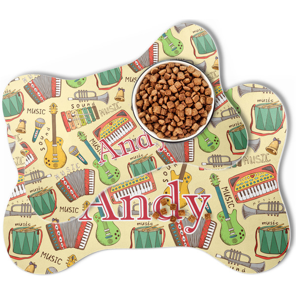 Vintage Musical Instruments Bone Shaped Dog Mats - MAIN