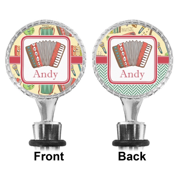 Vintage Musical Instruments Bottle Stopper - Front and Back