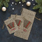 Vintage Musical Instruments Burlap Gift Bags - LIFESTYLE (Flat lay)